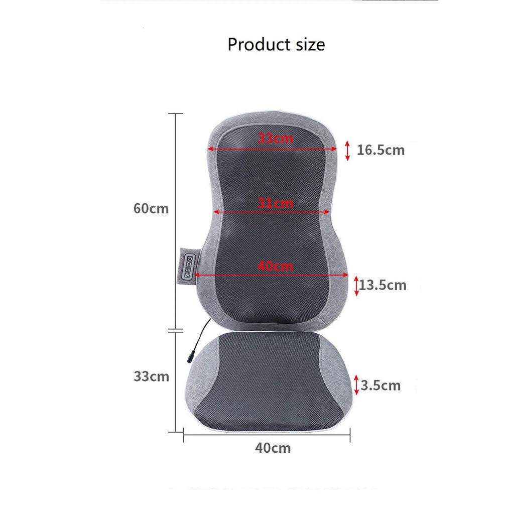 Car Massage Cushion Fast Shipment Electric Heating Shiatsu Thai Massage Back Waist Massager 3D design Kneading 12massage nodes