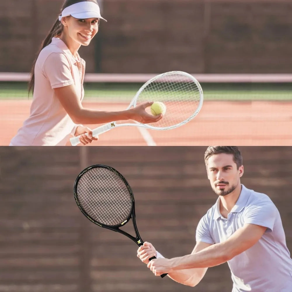 Tennis Rackets - Super Value Set with Pre-Strung, Comfortable Handle, 27'' Tennis Racquet for Beginner, Includes 4