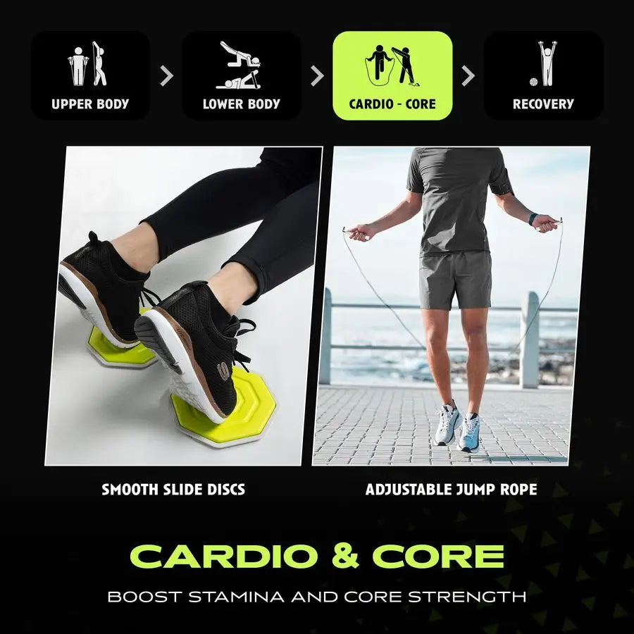 Kit Home Gym Equipment with Carry Bag 10Pcs Resistance Bands Kit with Handles, Door Anchor, Jump Rope, Booty Bands amp More Full