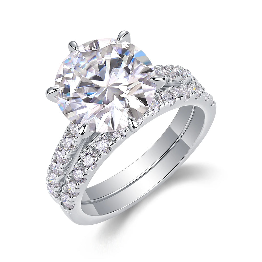 5 carat moissanite ring, 925 sterling silver, suitable for men and women, suitable for parties, Valentine's Day, proposal, engag
