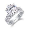 5 carat moissanite ring, 925 sterling silver, suitable for men and women, suitable for parties, Valentine's Day, proposal, engag