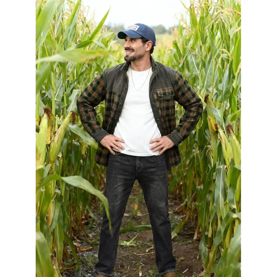 Corduroy Plaid Sherpa Lined Flannel Shirt Jacket Fleece Coat