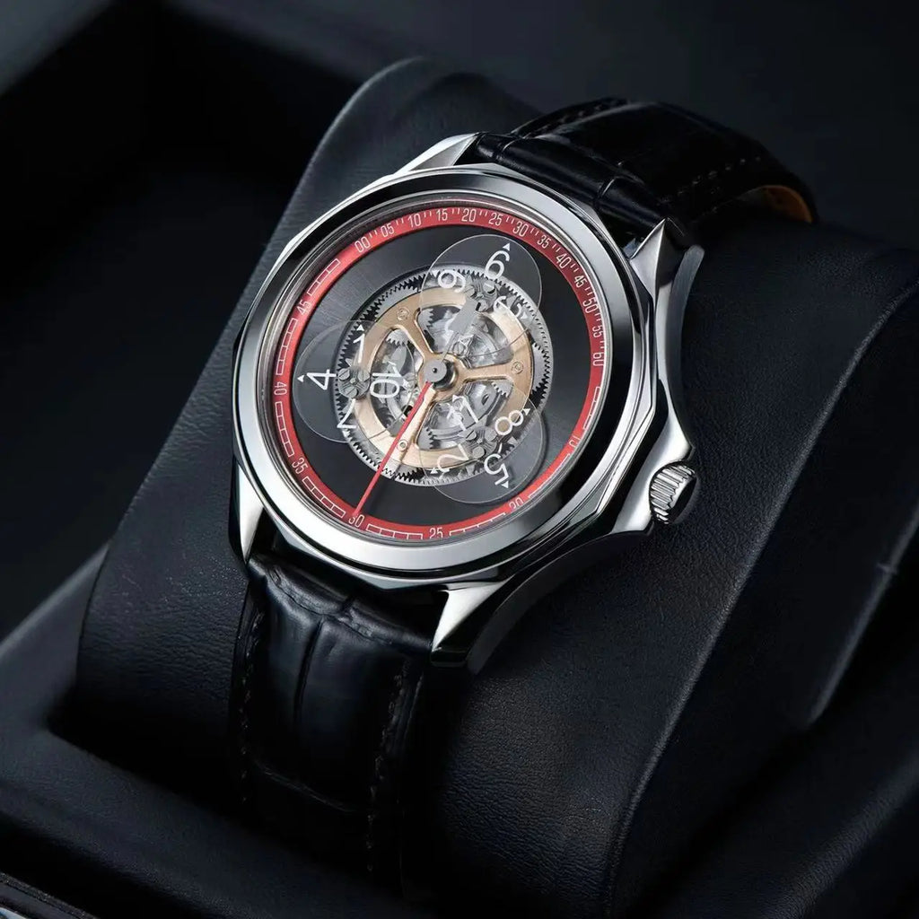 OBLVLO men's watch Star Creative Fully automatic mechanical watch Men's watch Skeletonized fashionable and trendy wristwatch men