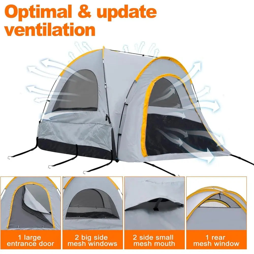 Jeep Truck Bed Tent for Pickup, 2-Person Tacoma Tent, Waterproof Double Layer with Rainfly, Full-Size Compact PU2000mm