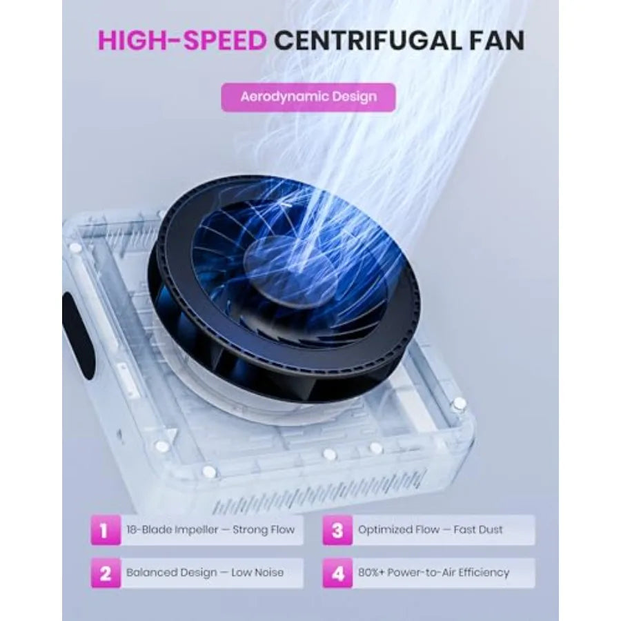 Nail Dust Collector Corded Powerful Suction Dust Collector for Nail Tech with 10 Speed Levels Low Noise Nail Fan Dust Collector