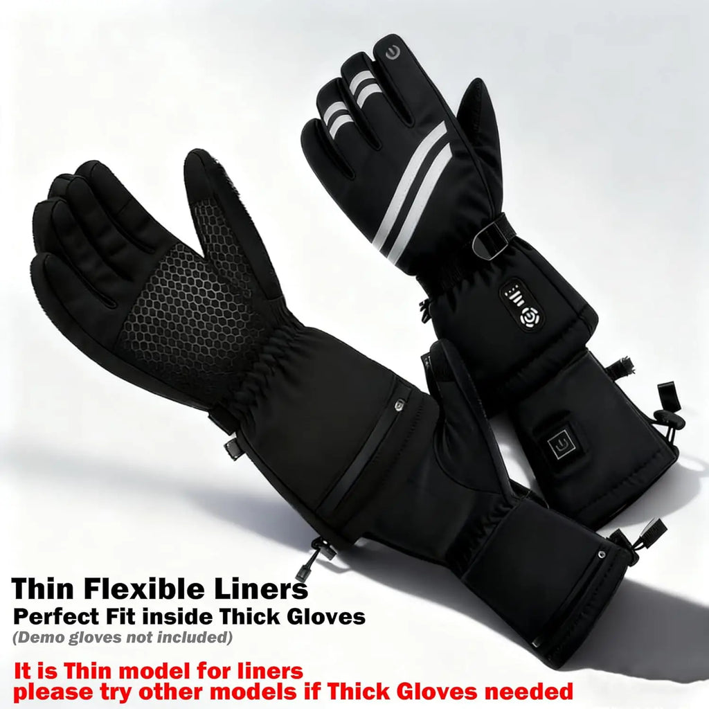 Rechargeable Heated Gloves Liners with 7.6V Battery, 3 Heat Modes, Waterproof & Touchscreen for Men Women – Outdoor Fishing, Hun