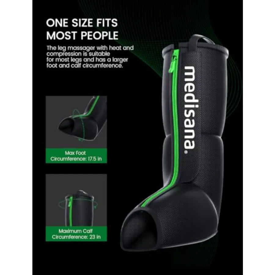 Medisana Leg Massagers with Heat and Compression for Improved Circulation and Muscle Pain Relief Foot and Calf Massager Machine