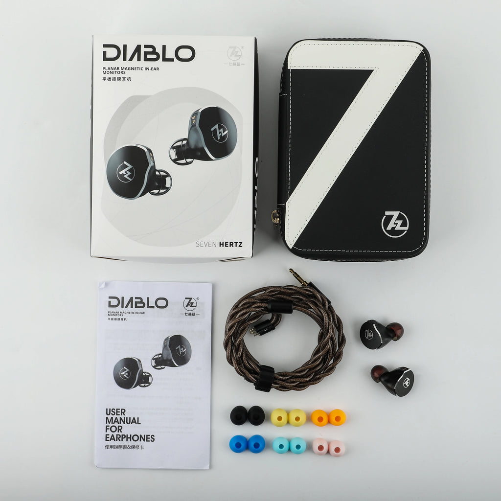 7Hz x Crinacle: Diablo/Divine Planar Magnetic Driver In-Ear Monitors with Premium Aluminum Shells & Detachable Cable