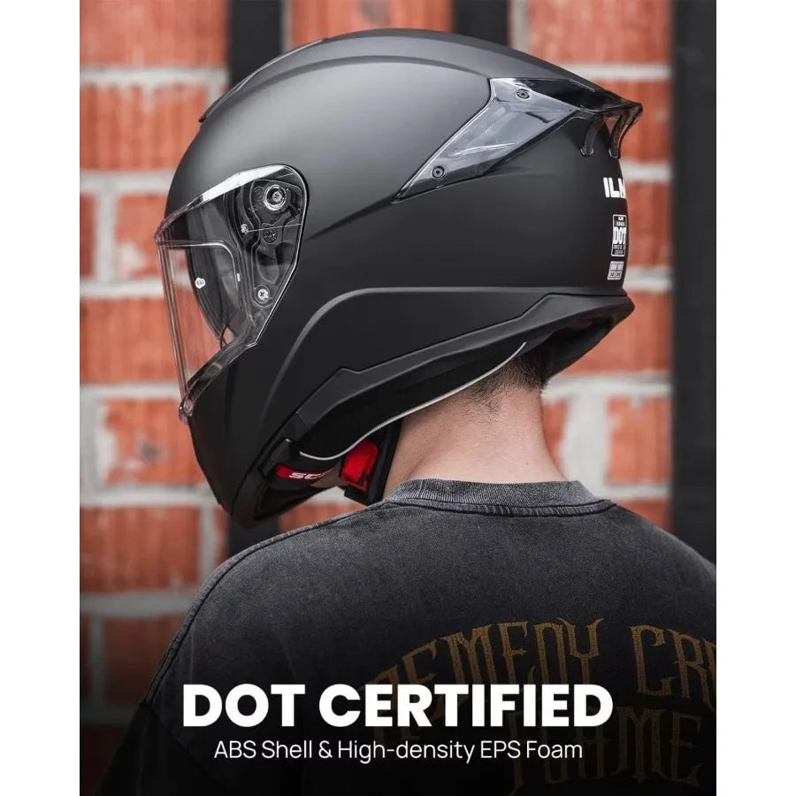 Full Face Dual Visor Motorcycle Helmets with Rear Wing Pinlock Compatible for Street Riding HighPerformance Protective Helmet w