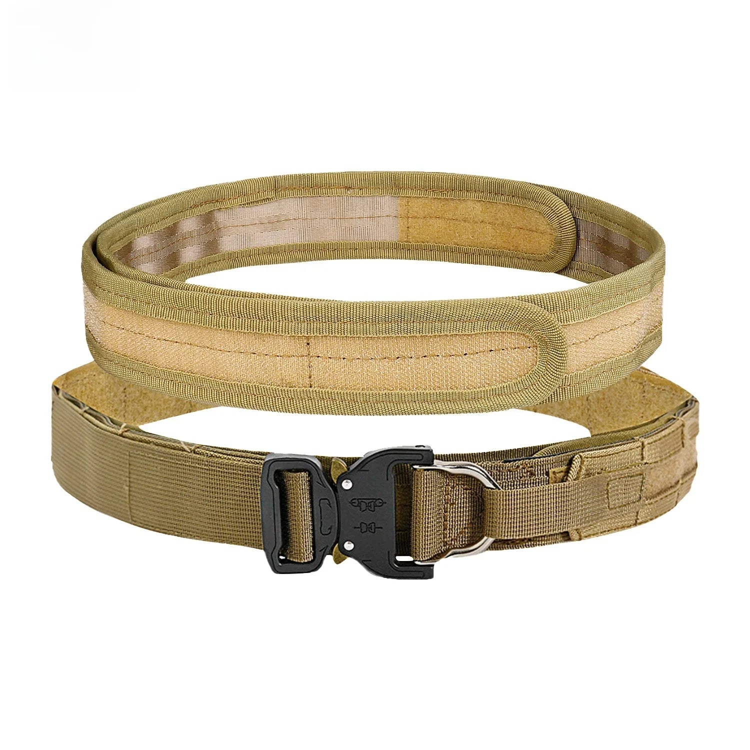 Thickened Outdoor Tactical Belt Double Layer Alloy Buckle Cobra Design for Military Fans Ideal for CS Games And Wilderness Activ