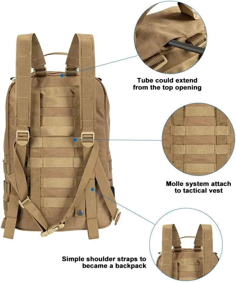 Outdoor Hydration Backpack Bundle Packs Water Bladder Carrier for 3L Water Bladder