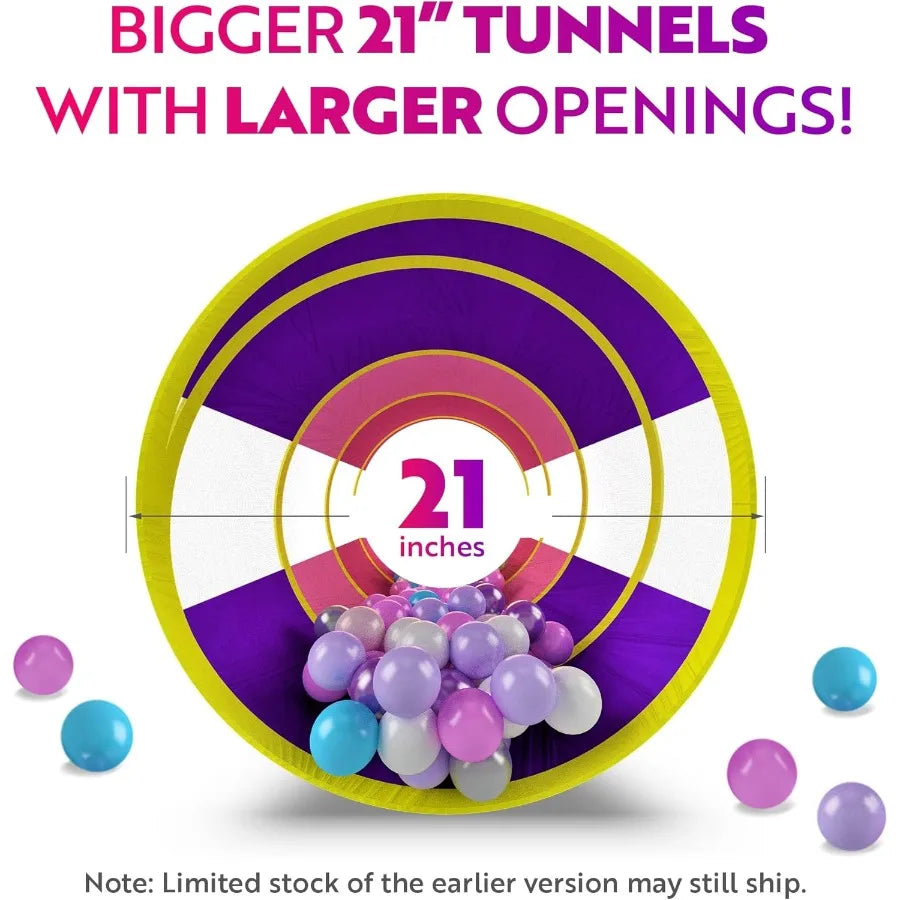 Playz 5pc Princess Play Tent Ball Pit with Basketball Hoop and Play Tunnel for Toddlers Babies Girls and Boys Indoor and Outdoo