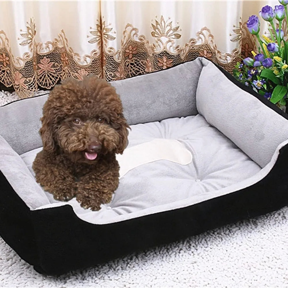 Plush Rectangle Dog Bed for Comfortable Rest, Ideal for Cats and Pets, Sleep Bag, Plush Puppy Kennel Bed in Brown