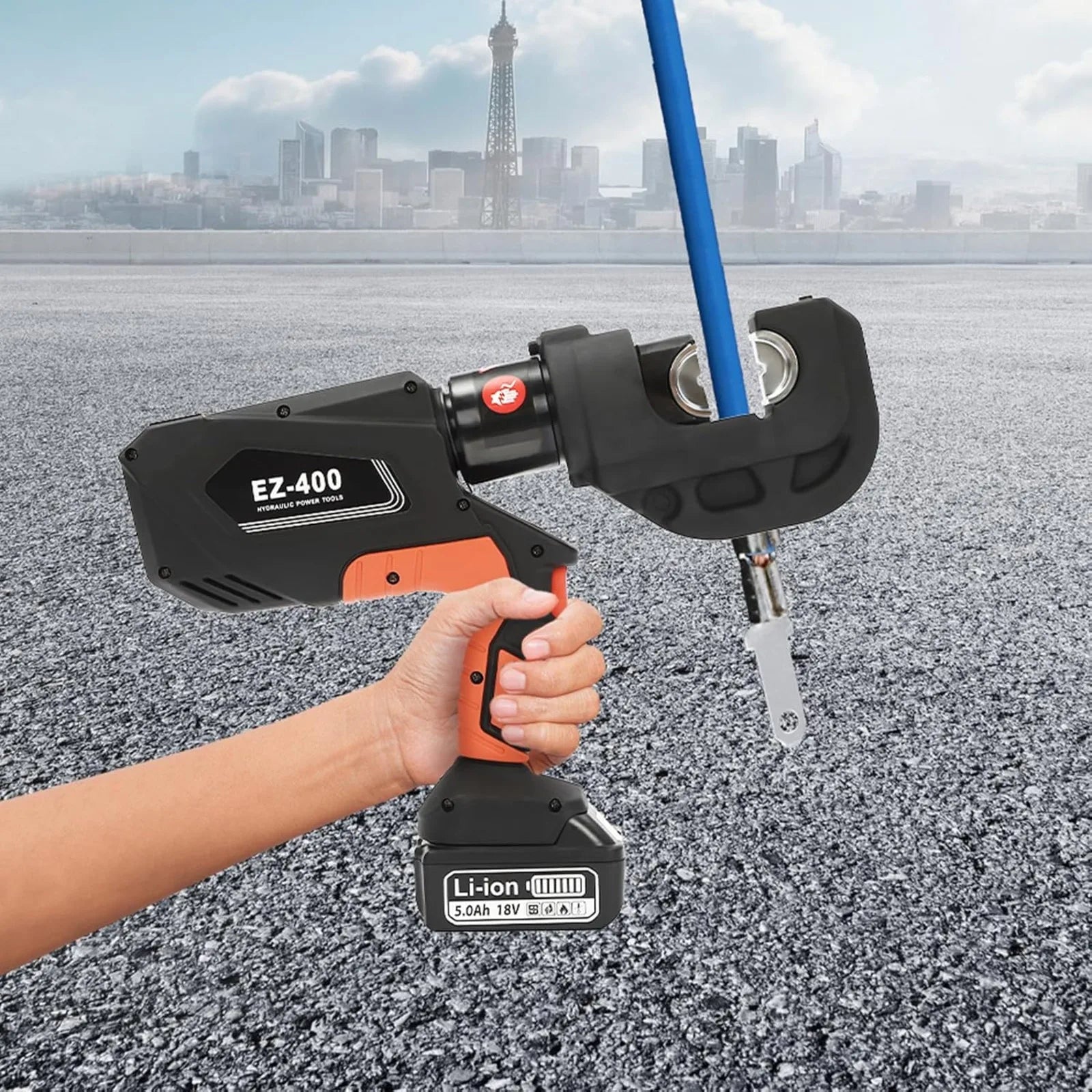 Electric Hydraulic Crimping Pliers EZ-400 Rechargeable Cable Lug Crimping Machine, Electric Hydraulic Pliers Crimping Tool Set