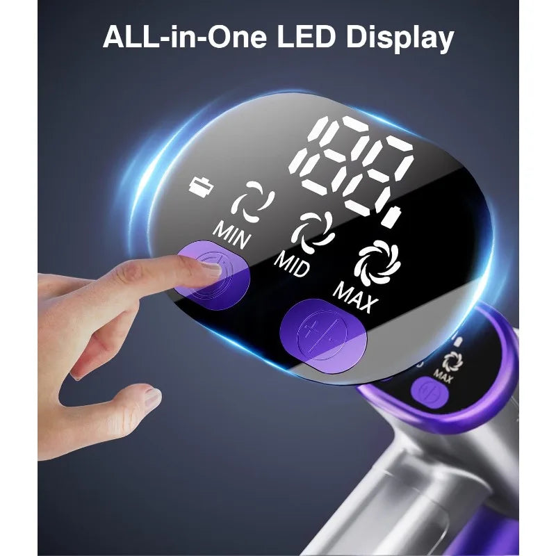 Cordless Vacuum Cleaner,450W 40Kpa Powerful Stick Vacuum,Up to 50Mins Rechargeable Battery,Vacuum Cleaners Anti-Tangled Handheld