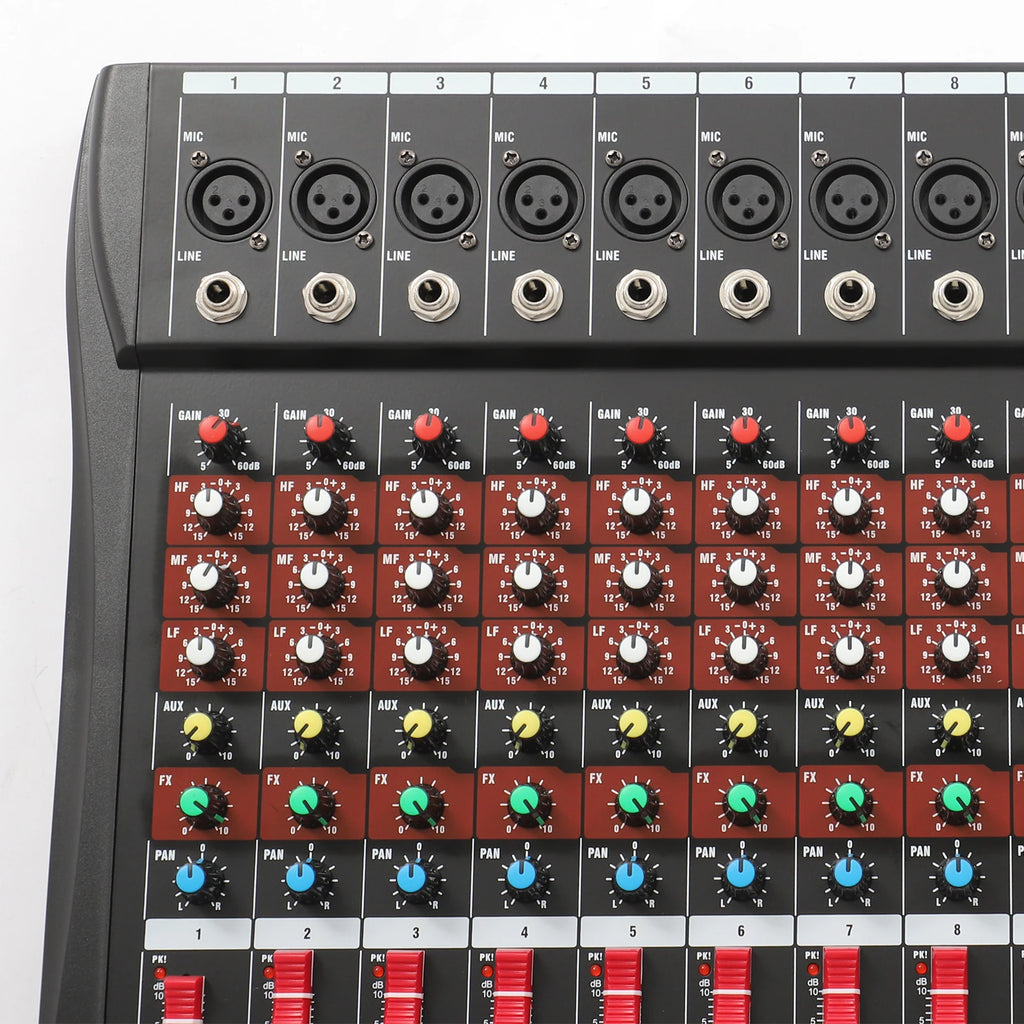 16-Channel Audio Mixer Console with Headphone Jack Professional Bluetooth Dj Audio Mixer for Home KTV, Webcasting, Campus Events