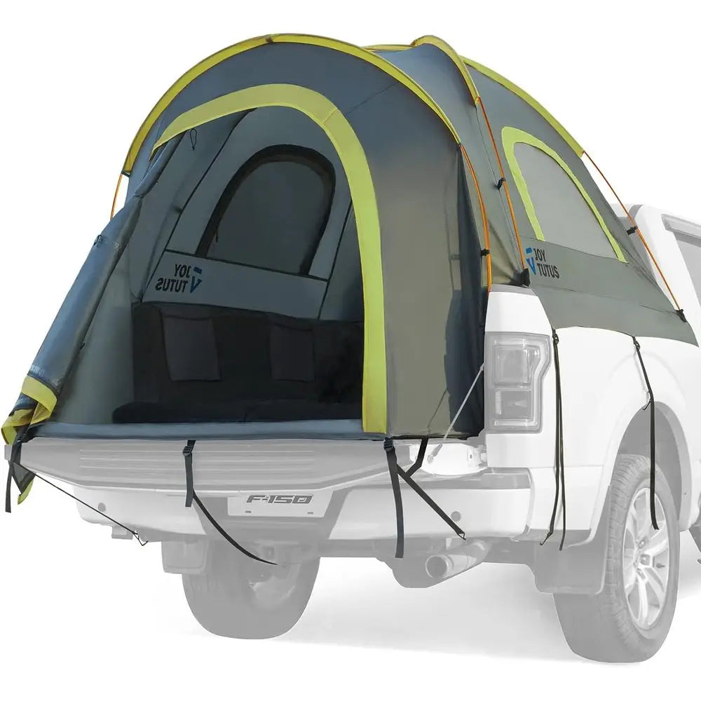 Portable Double Layer Waterproof Truck Bed Tent for 2 People, 5ft Length, Green, Aluminum Poles, PU2000mm Rated