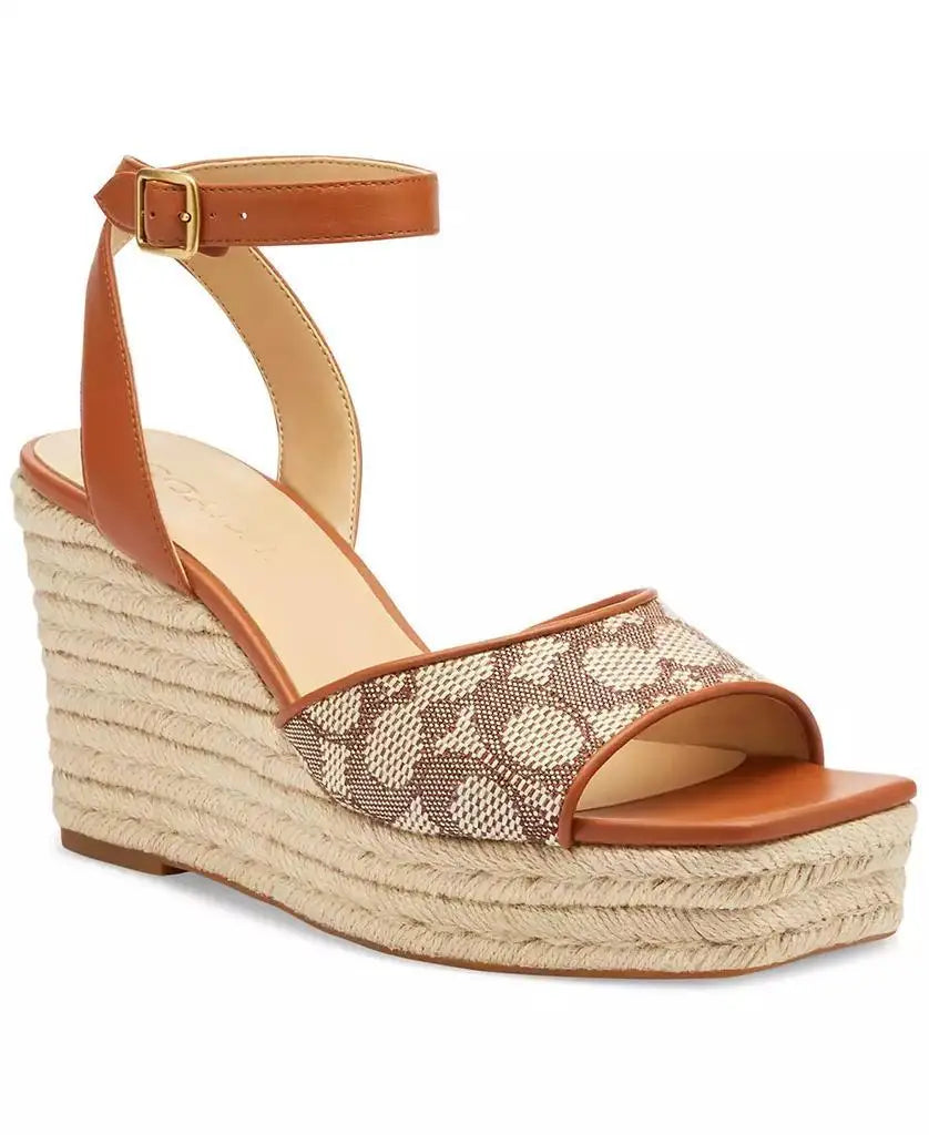 COACH | Signature Textile Jacquard High-Heel Espadrille Sandals