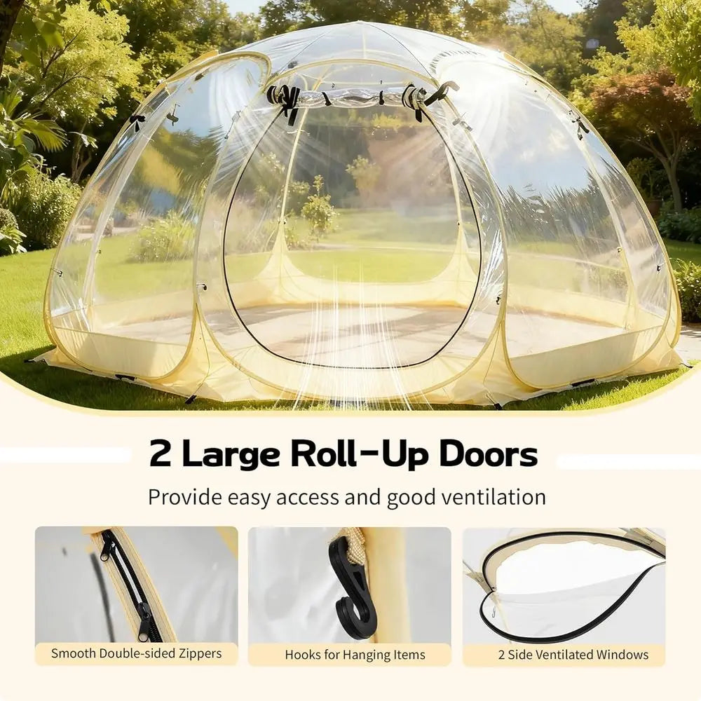 Portable Bubble Tent for 4-6 People, Quick Setup Igloo Shelter, Outdoor Screen House for Patios and Cold Weather