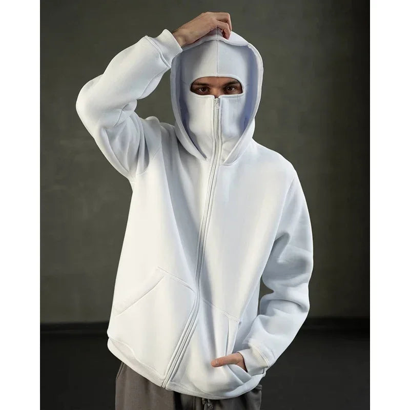 Double Hood Zip Up Sweatshirt Jacket Autumn Ins Style Unisex Couple Top for Spring Fall Winter Wear