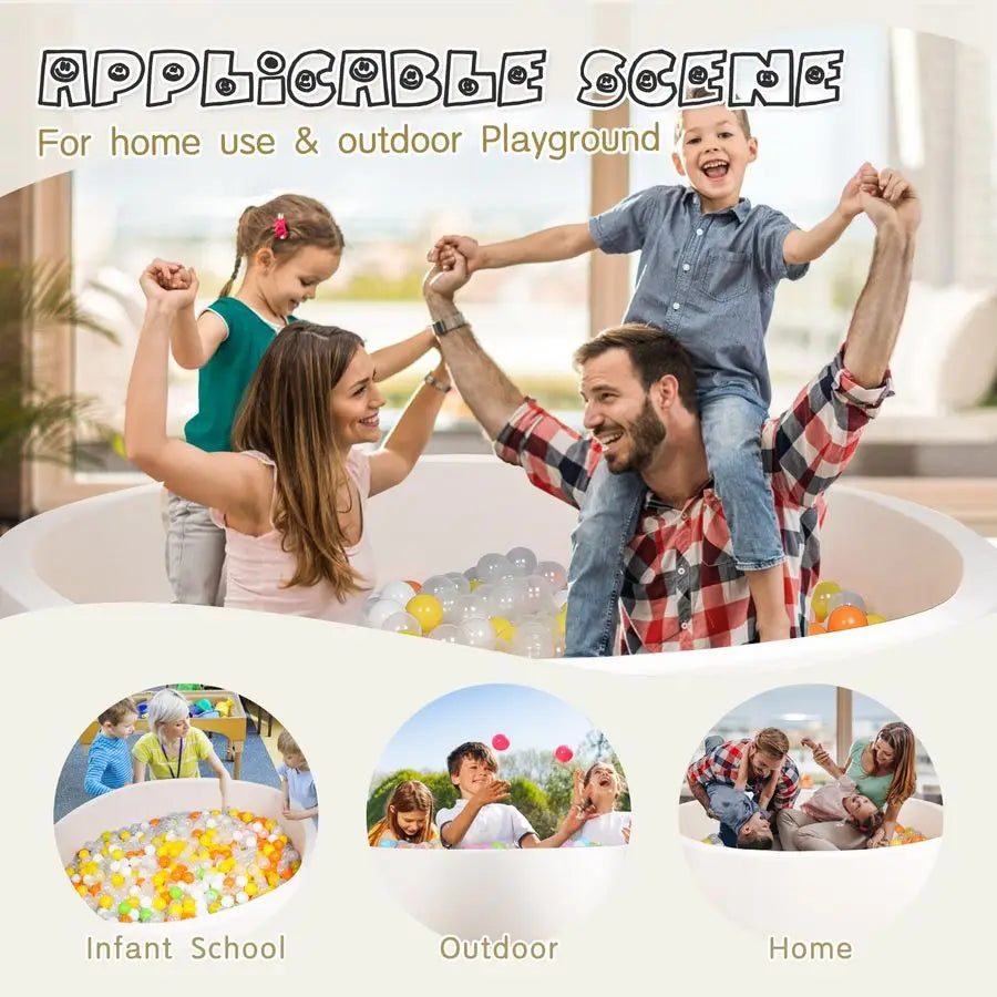 Ball Pit for Kid, Kids Soft Ball Pit,Kiddie Balls PoolIdeal Gift Toys for Children, 47 Inch,OffWhite