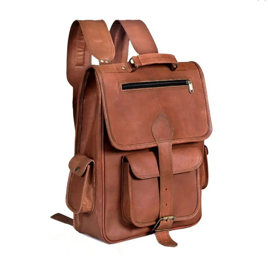 Full Grain Leather Laptop Backpack, Handmade Rucksack, Premium Quality amp Classic Charm, leather backpack for men and women For