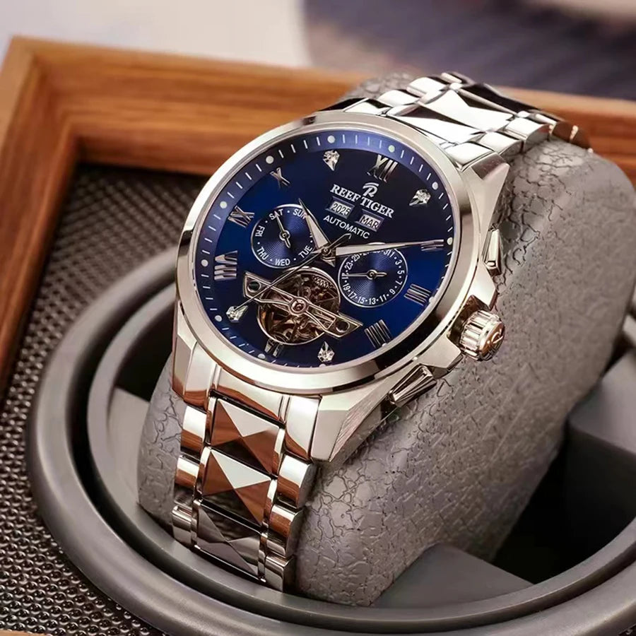 reef tiger Men's Automatic Mechanical Watch, Men's Casual Business Wristwatch RGA8235