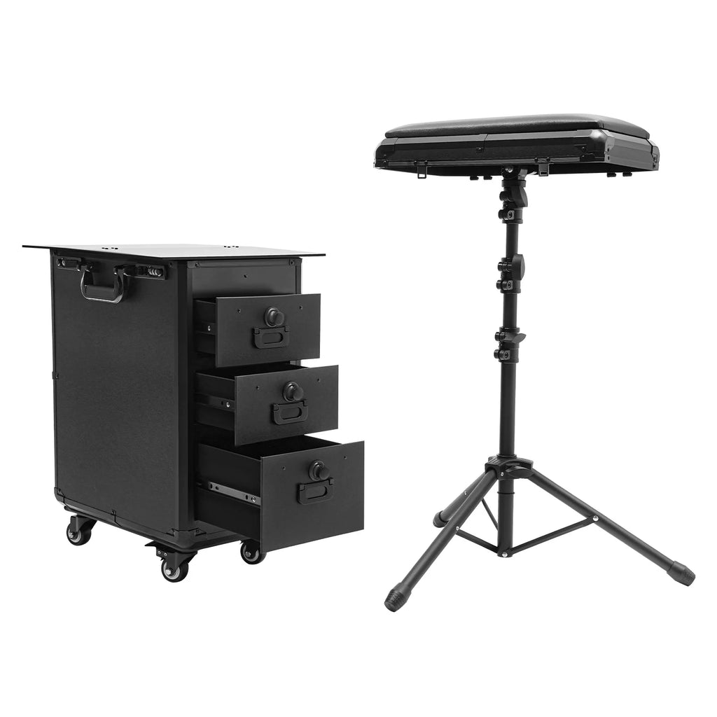 Rolling Makeup Case 3-Drawer Mobile Cosmetic Trolley Mobile Cosmetics Organizer Salon Barber Case Traveling