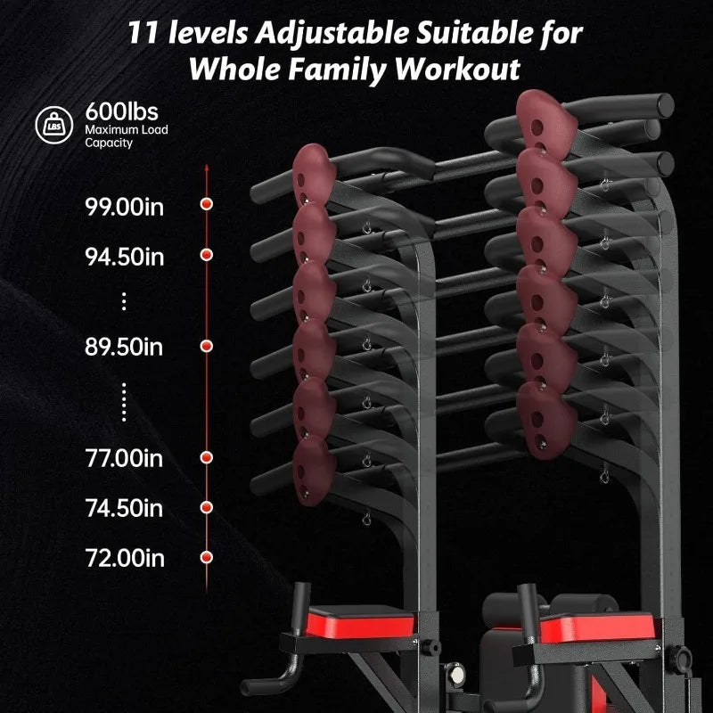 Power Tower Dip Station Pull Up Bar for Fitness Home Gym Workout,Multi-Function Adjustable Height Fitness Strength Training