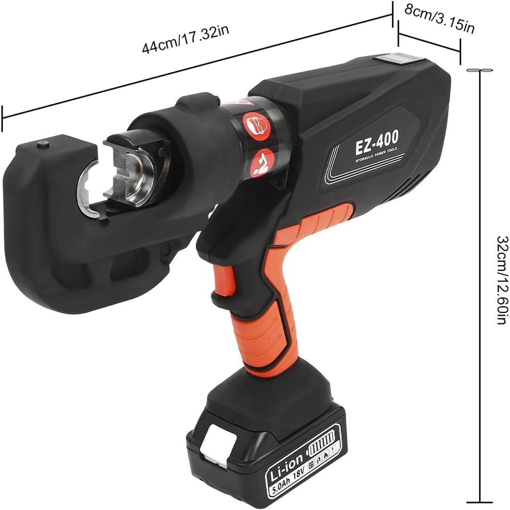 Electric Hydraulic Crimping Pliers EZ-400 Rechargeable Cable Lug Crimping Machine, Electric Hydraulic Pliers Crimping Tool Set