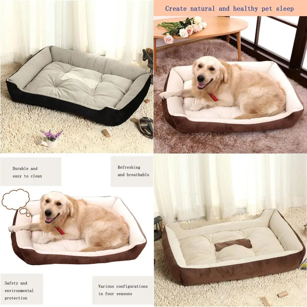 Washable Rectangle Dog Bed for Small to Medium Dogs, Sleep Comfortably in Cyan and Black Large Size Pet Bed for Dogs and Cats
