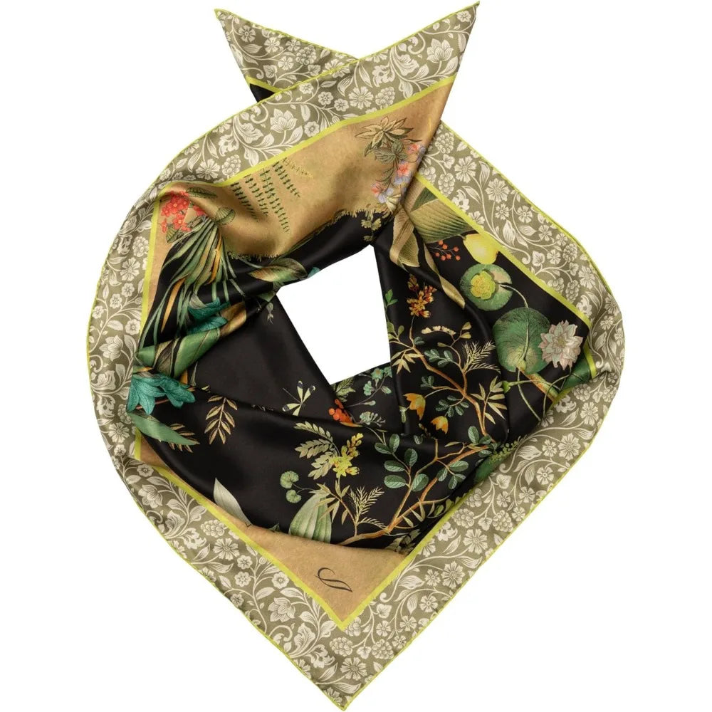 100% Silk Italian Square Scarves - Women's 35cm Made in Italy Luxury Fashion Accessories