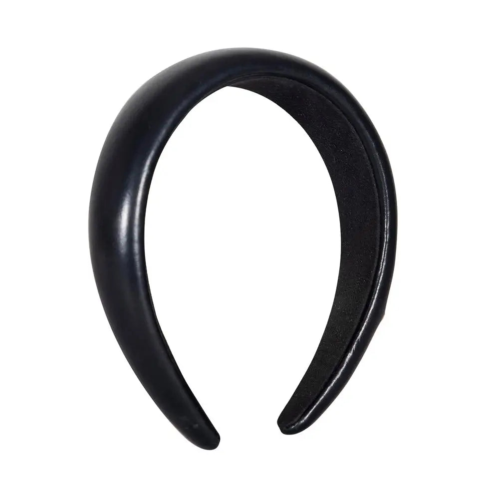 Black Leather Women's Headband by Coach, One Size