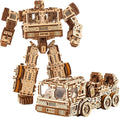 Timbertron Robot & Truck 3D Wooden Puzzles for Adults and Kids to Build - Rides up to 9 ft - Wooden Models Engineering DIY Proje