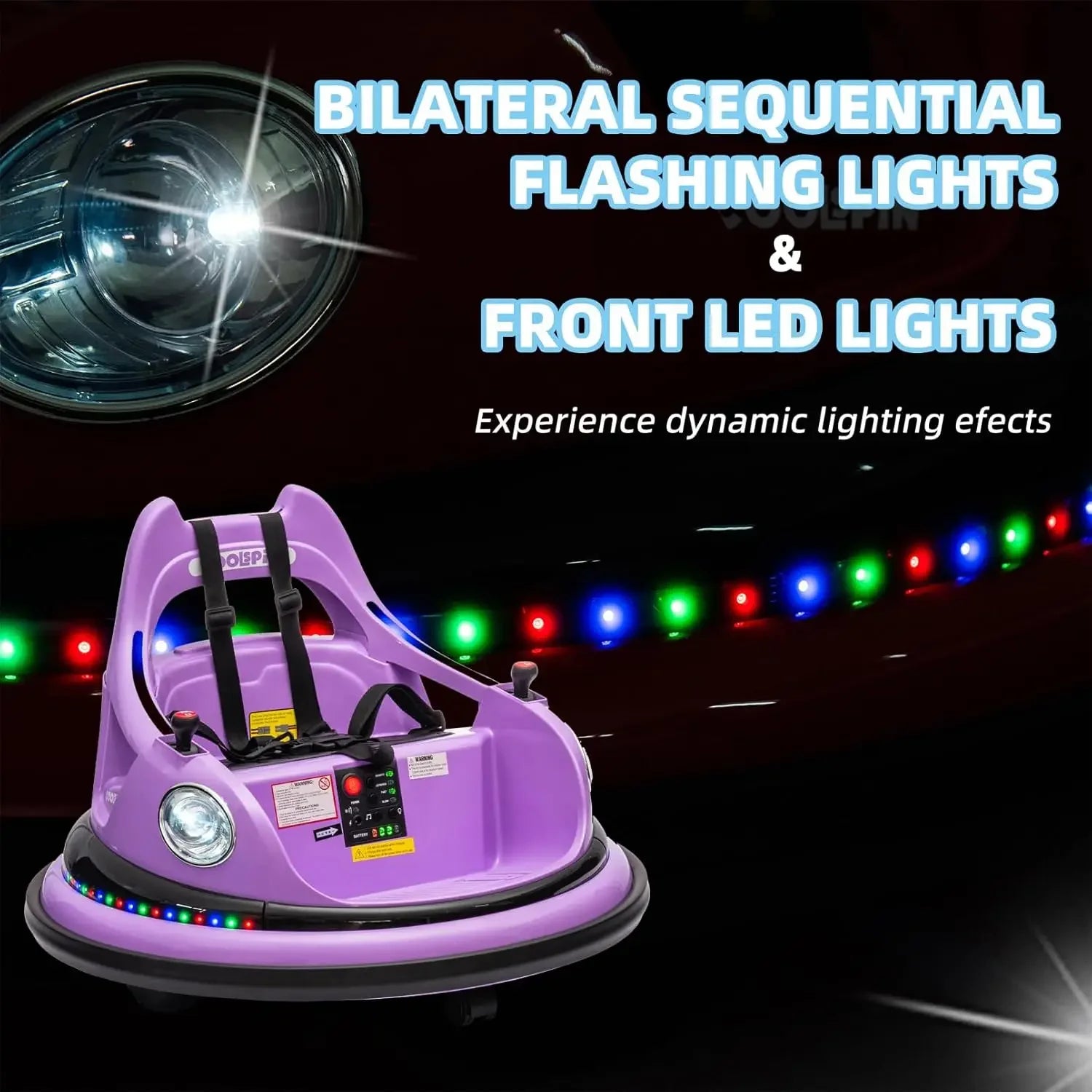 12V Bumper Car for Kids Bumper Car for Toddlers W/Remote Control Electric Ride On Car with LED Lights & 360 Degree Spin