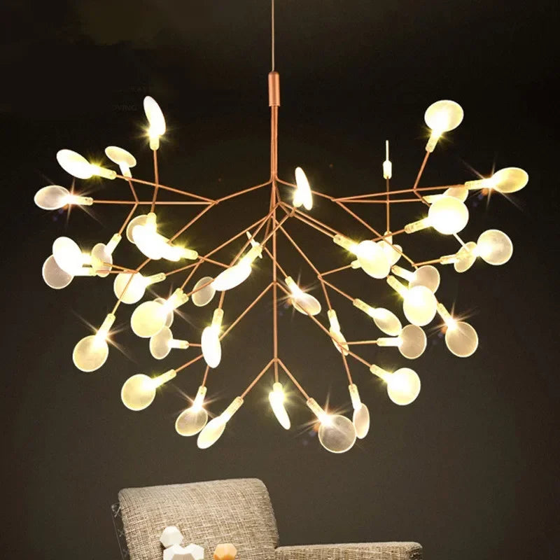 Nordic Circular Living Room Kitchen Corridor Postmodern Chandelier Tree Branch Design Firefly Light LED Light