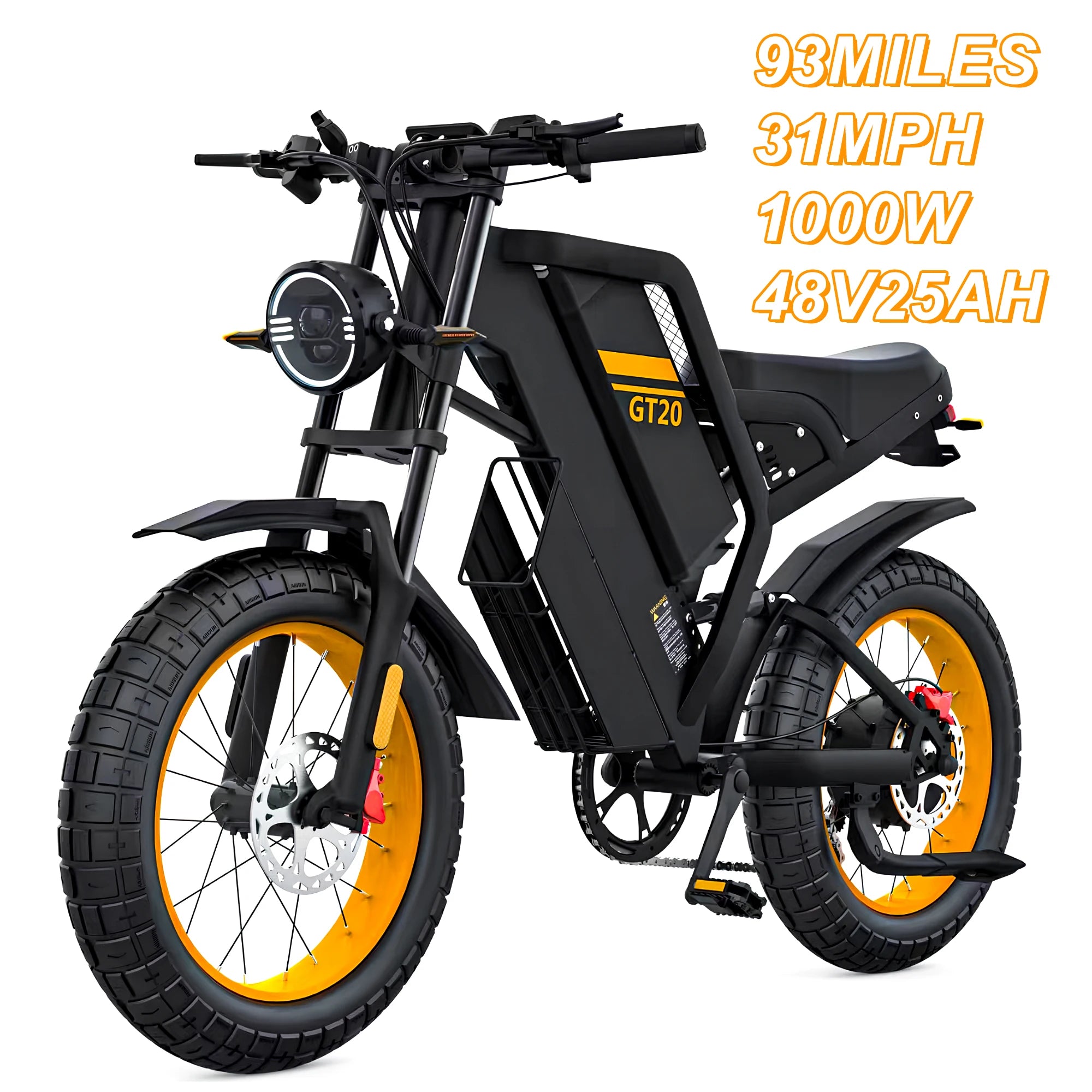 Electric Bike for Adults,1000W/2000W/3000W Motor,Removable Battery,93-145Miles Electric Motorcycle,20"x4.0 Fat Tire Ebike Adults