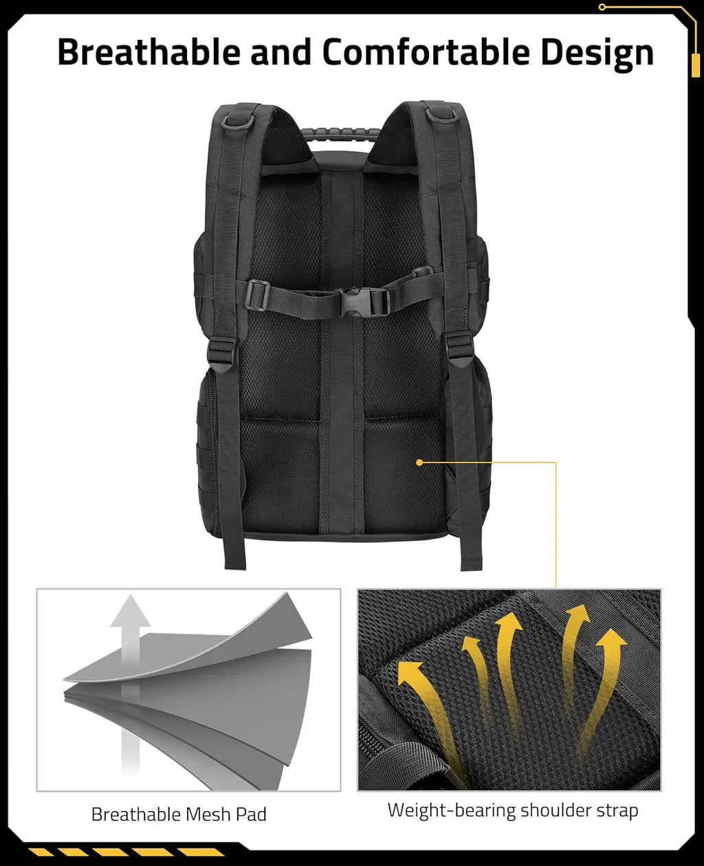 Tactical Range Backpack with Removable Divider, 4 Pistol Cases, Shooting Rucksack (Black, Medium)