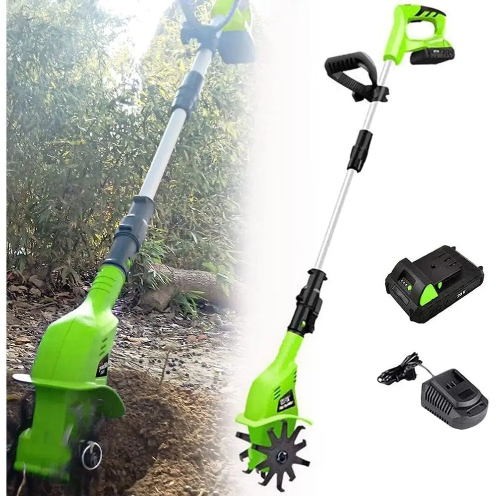 20V Cordless Electric Tiller for Gardening and Vegetable Plots, 25cm Depth Cultivator, Weeder & Power Tool