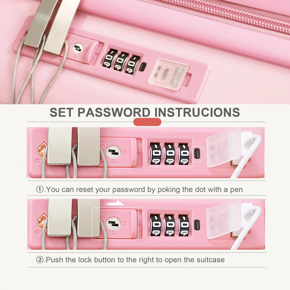 Luggage Set of 3 20 24 28inch with USB Port 20 24inch with Front Opening Design Airline Certified Carry on Luggage Cup Holder