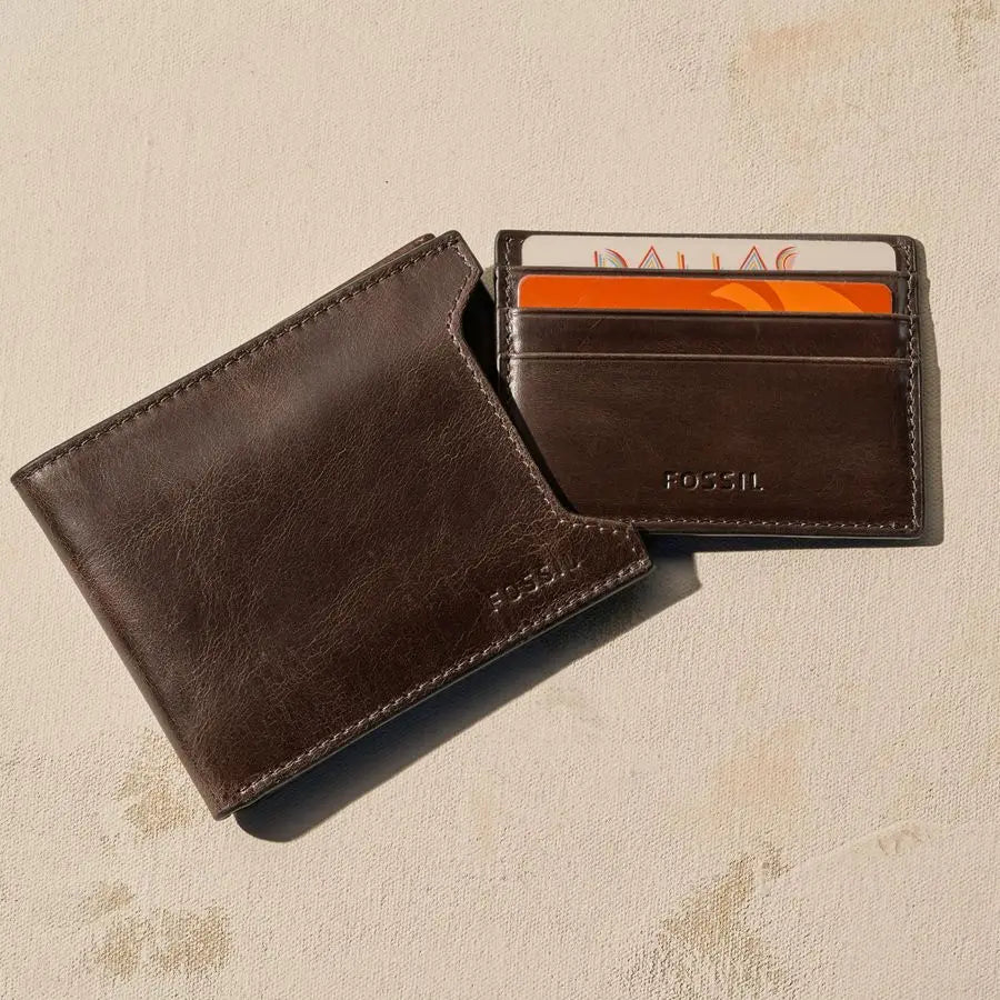 Leather Bifold Sliding 2in1 with Removable Card Case Wallet for Men