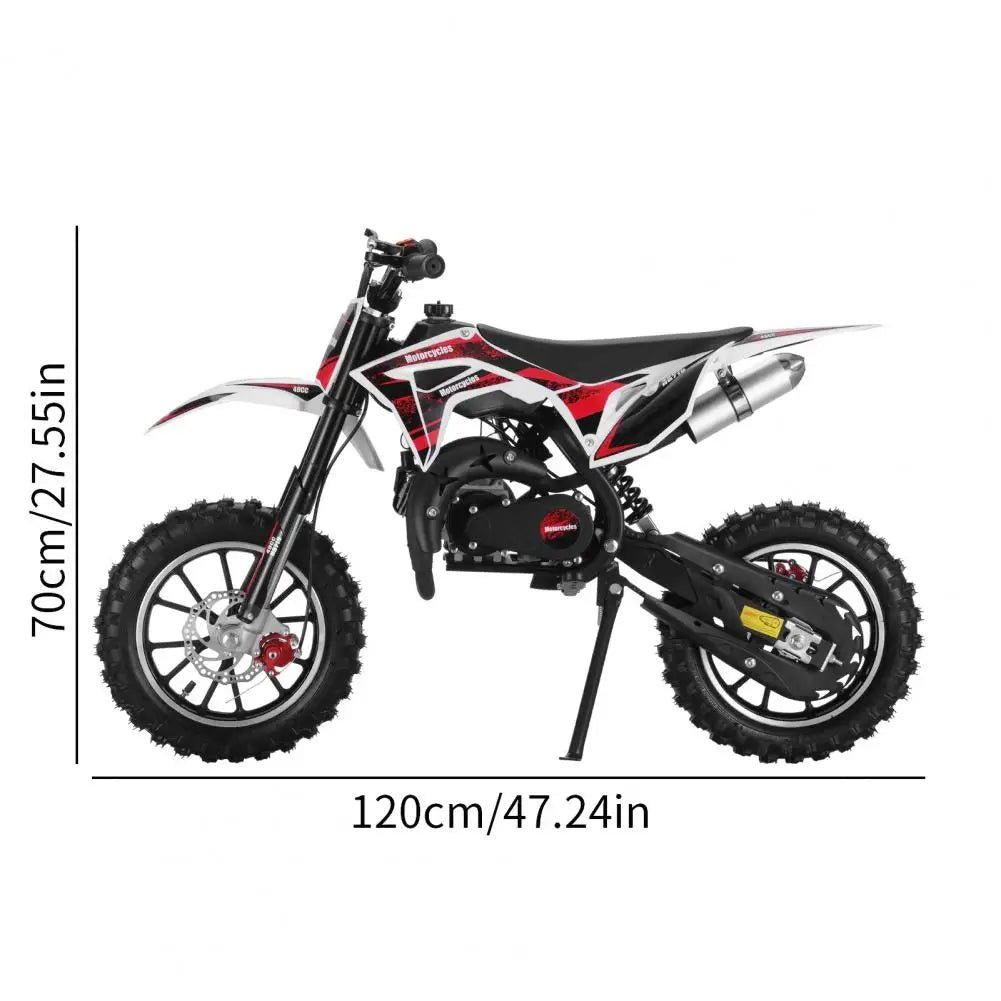 49cc 2-Stroke Kids Dirt Bike, Gas Power Motocross, Off Road Mini Motorcycle, Children Pocket Motorbike with Front Rear Disc Brak