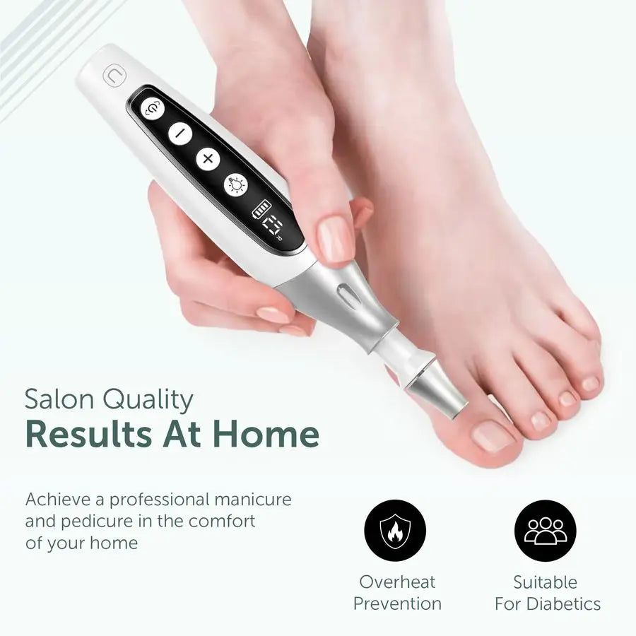 Pro Professional Manicure Pedicure Kit, Cordless Electric Nail File Drill Set, Thick Toenail Grinder, Toe Nail Dremel Tools, Fil