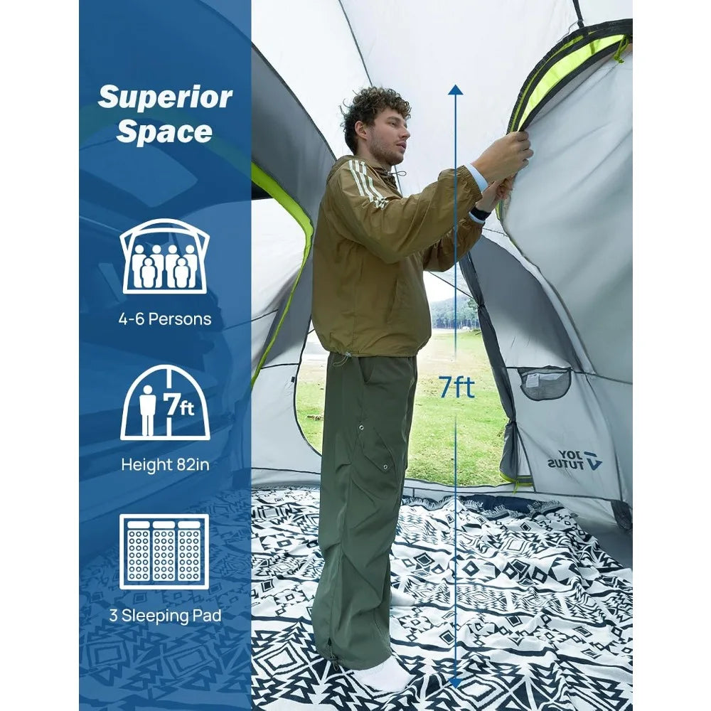 Camping SUV Tent with Rainfly, Double Door Car Tent featuring Aluminum Poles and Waterproof SUV Tailgate Tent