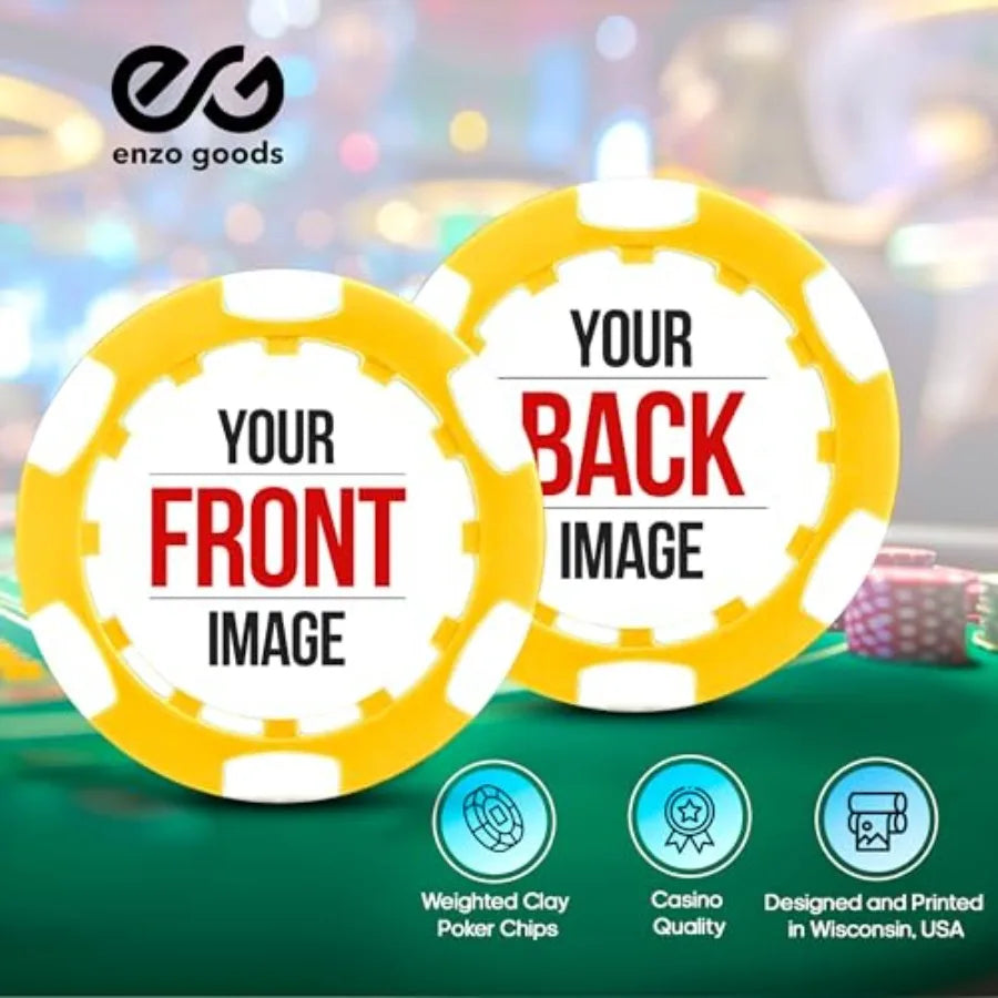 Custom Poker Chips 50 100 200 or 500 Piece Sets Personalized Poker Chips with Logo Durable Composite Material Premium Black and