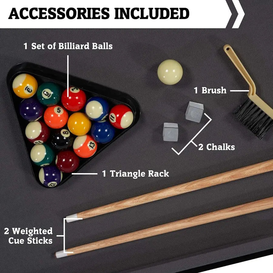 Billiard Tables Multiple Styles, Pool Tables with Preassembled Playfields and Complete Billiard Accessory Sets, Perfect for Fami