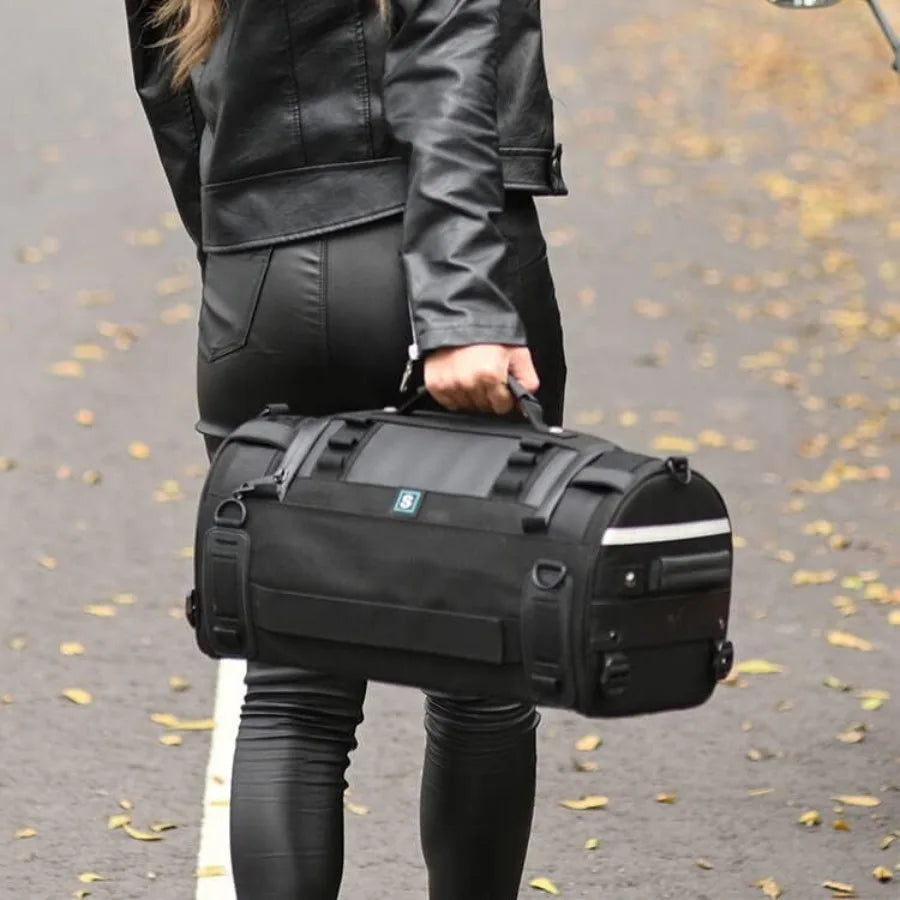 Stackable Tail Bag for Motorcycle with Three Size Options Waterproof Rain Cover Included Zipper Closure Rear Seat Travel Luggag