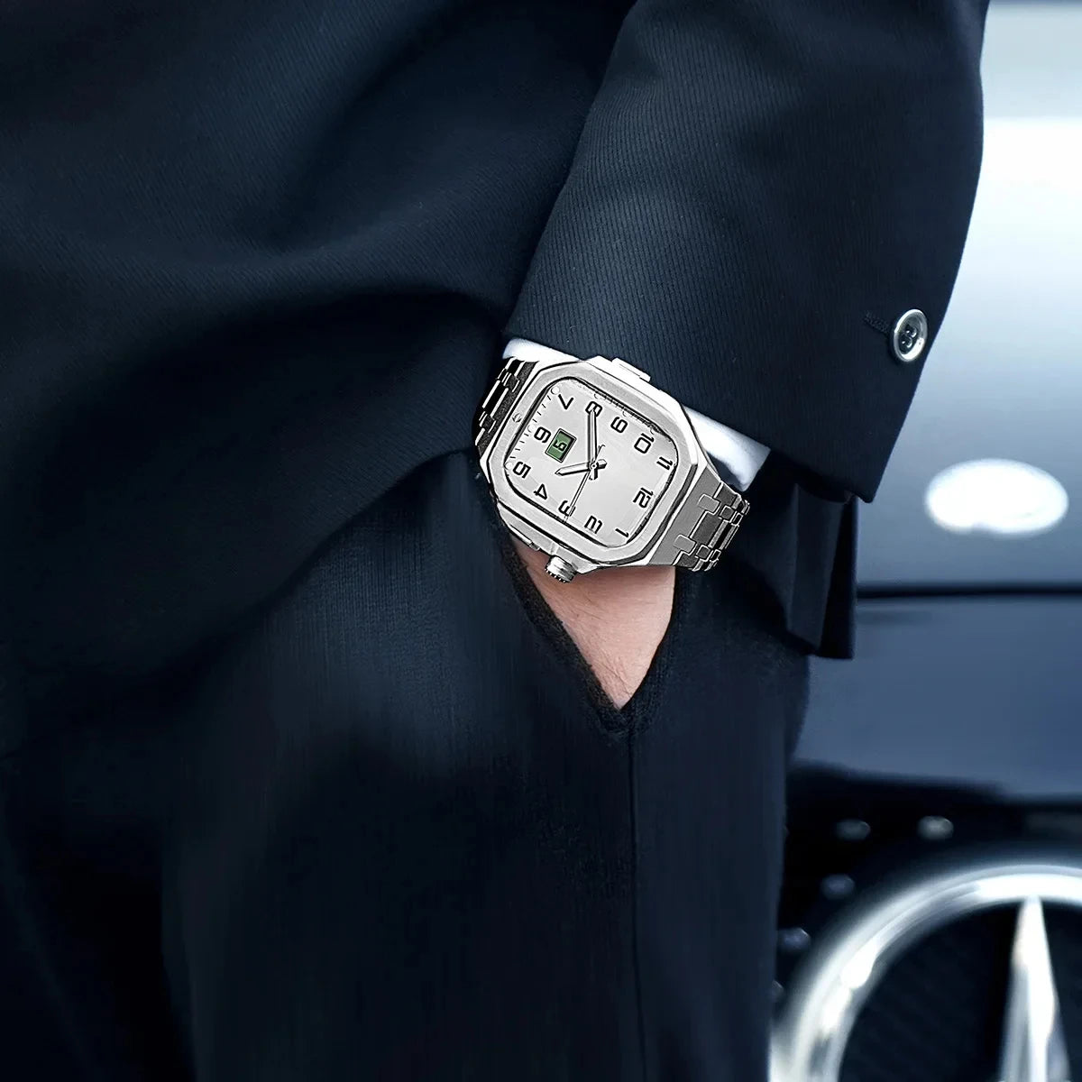 Luxury Stainless Steel Case Mod Kit for Apple Watch Ultra 3 2 1 49MM Liquid Silicone Strap for IWatch Series 49MM Accessories