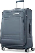 medium lightweight expandable polyester softside luggage with spinner wheels - airline approved