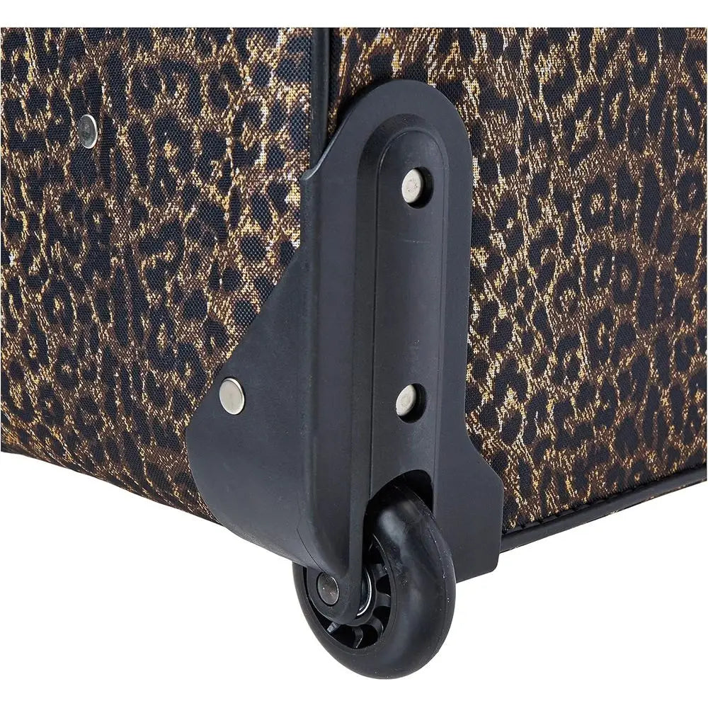 Leopard Print Rockland Jungle 4-Piece Luggage Set: 14, 19, 24, 28